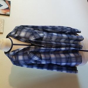 Sheer Plaid Button Down Shirt